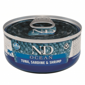 Вологий корм Farmina N&D Ocean Grain Free Cat Adult Tuna Sardine & Shrimp з тунцем, сардиною та креветкою, 70 г