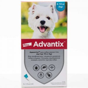 Краплі протипаразитарні Advantix для собак, 4-10 кг, 4 піпетки (ціна за 1шт)