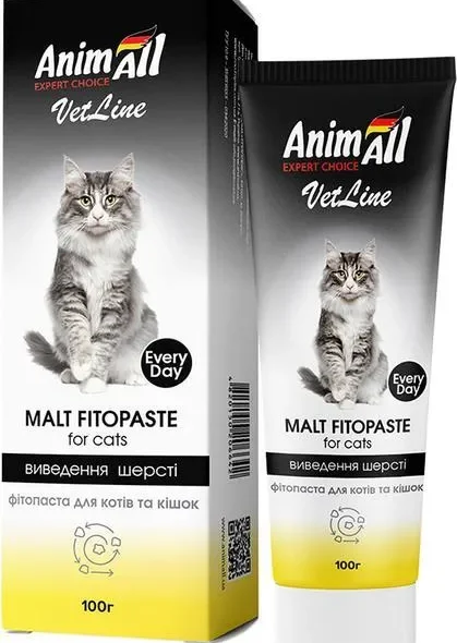 AnimAll VetLine фітопаста для виведення шерсті, для ктів, 100 гр