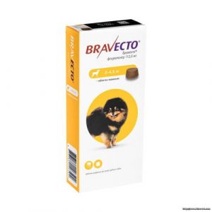 Жувальні таблетки Bravecto від бліх і кліщів для собак, 2-4,5 кг