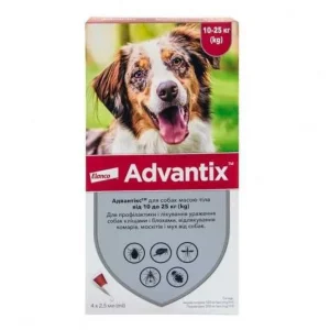 Краплі протипаразитарні Advantix для собак, 10-25 кг, 4 піпетки (ціна за 1 шт)