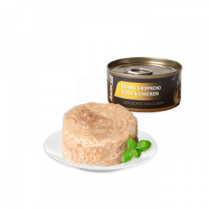 Вологий корм AnimAll з качкою та куркою для дорослих собак, 85 г