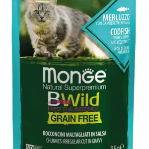 Monge Bwild Cat alutray Grain Free Adult тріска з овочами 100 г
