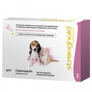 Піпетки протипаразитарні Стронгхолд для кошенят та цуценят до 2,5 кг, 15 мг (ціна за 1 шт)