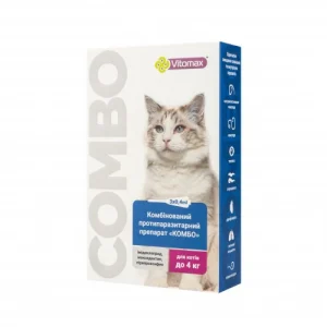 Краплі від екто- та ендо-паразитів Vitomax Combo для котів, до 4 кг ( ціна за 1 шт)