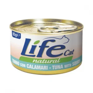Вологий корм LifeCat Natural Тунець з кальмаром, 85 г