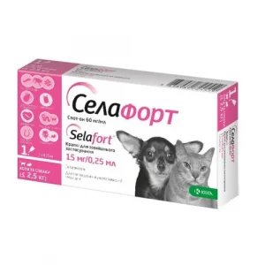 Краплі Селафорт для котів и собак, спот-он 15 мг, до 2,5 кг