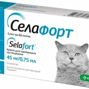 Краплі Селафорт для котів, спот-он 45 мг/0,75 мл, 2.6-7.5 кг