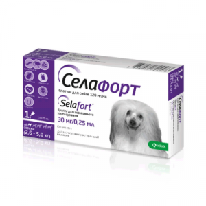 Краплі Селафорт для собак, 30 мг/0,25 мл, 2,6-5 кг