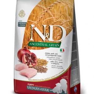 Сухий корм Farmina N&D Low Grain Chicken & Pomegranate Puppy Medium & Maxi для цуценят середніх і великих порід з куркою та гранатом, 2.5 кг