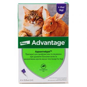 Протипаразитарні краплі Advantage для котів та кролів, 4-8 кг № 4 спот-он (ціна за 1 шт)