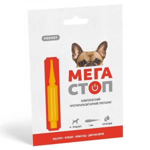 Краплі ProVET МЕГАСТОП для собак 4-10 кг, 1.0 мл (ціна за 1шт)