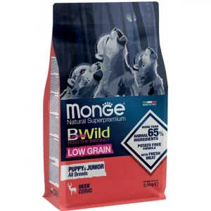 Monge Bwild Dog Low Grain Puppy & Junior оленина 2,5 кг