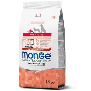 Monge Dog Mini Puppy & Junior лосось з рисом 2,5 кг