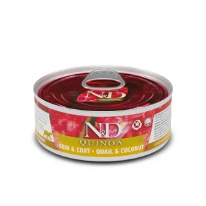 Вологий корм Farmina N&D Quinoa Skin & Coat Quail & Coconut Adult Cat з перепелом, кіноа та кокосом, 70 г