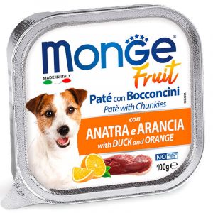 Паштет Monge Dog Fruit для собак з м'ясом качки і апельсином , 100 г