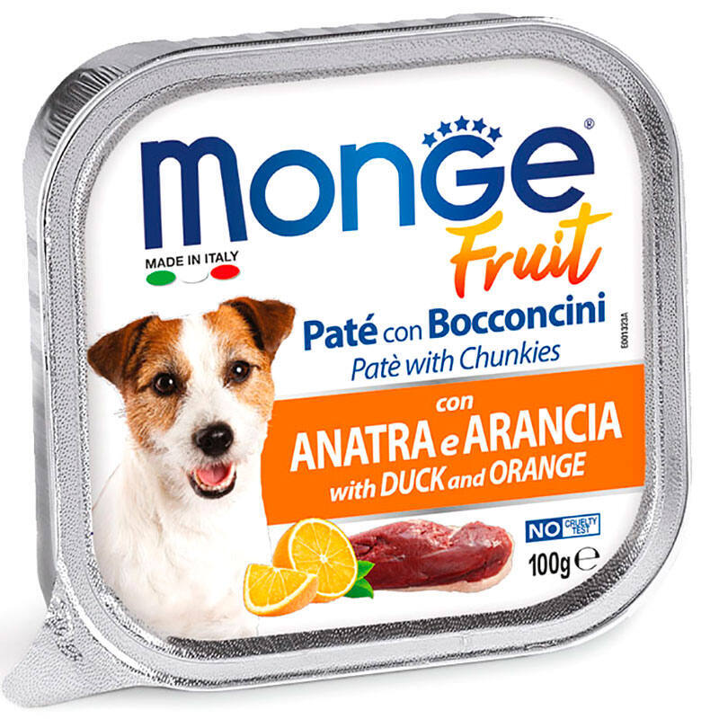 Паштет Monge Dog Fruit для собак з м'ясом качки і апельсином , 100 г