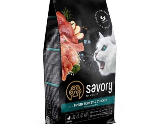 Сухий корм для кошенят: Savory з індичкою та куркою (2 кг, 8 кг)